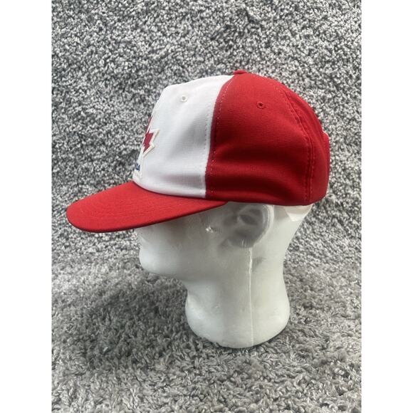 Vintage Trucker Hat Cap Snapback Red White Ted Fletcher Sports Canada Maple Leaf - Picture 3 of 10